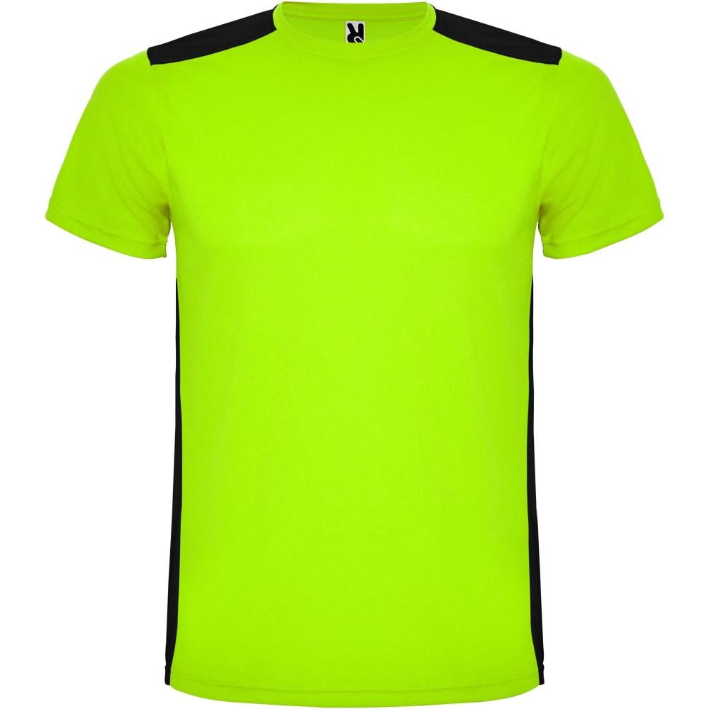 Detroit rövid ujjú uniszex sportpóló, lime, solid black, XL