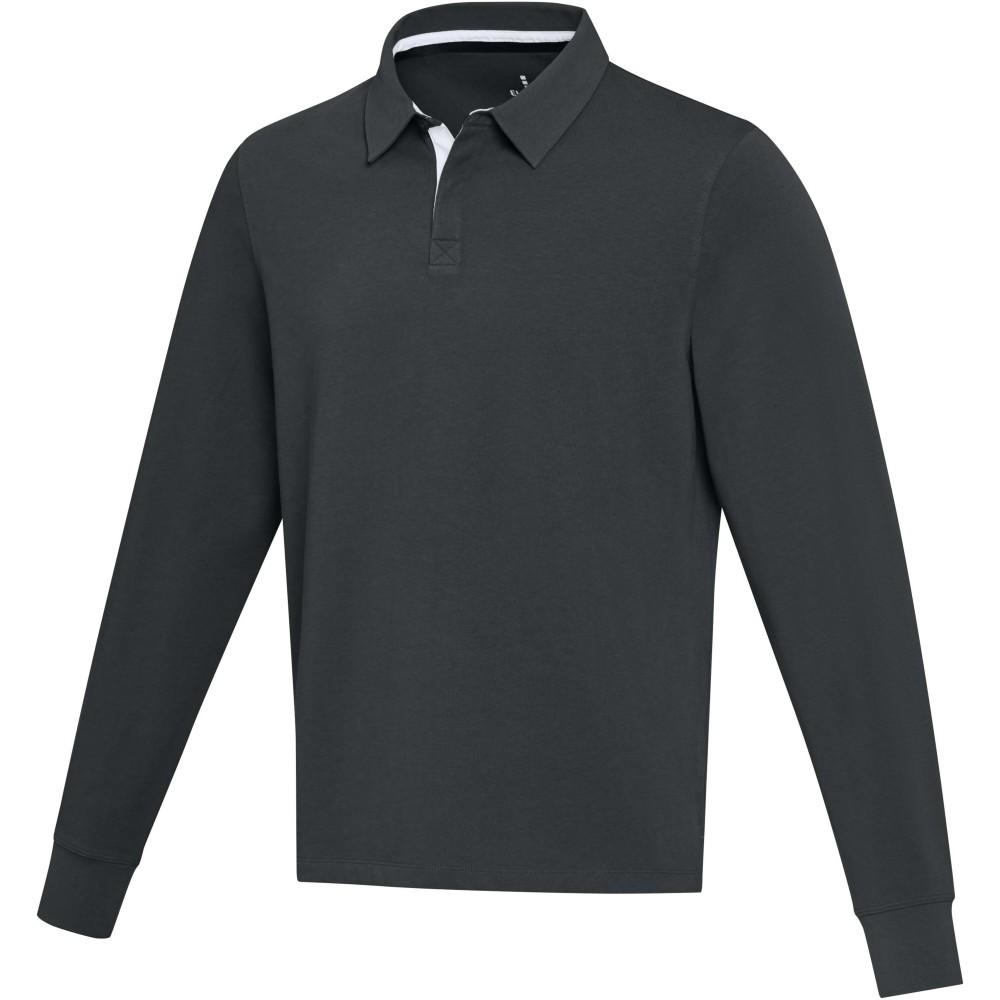 Elevate Clyde uniszex rugby pulóver, Solid black, XL