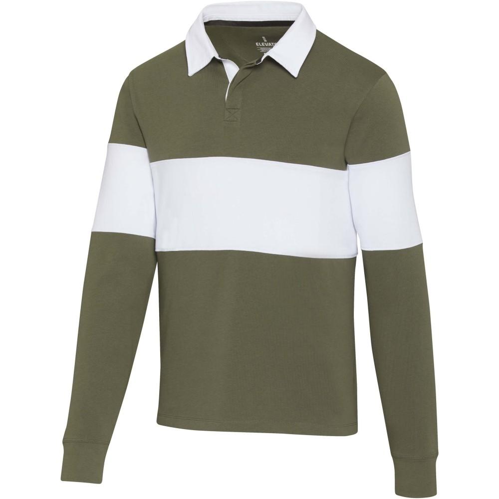 Elevate Clyde uniszex rugby pulóver, Green, White, 2XL