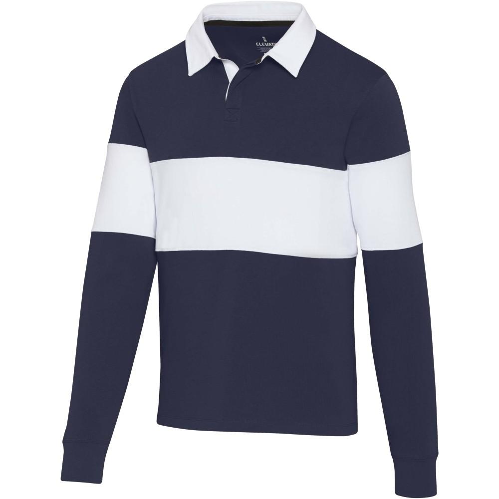Elevate Clyde uniszex rugby pulóver, Navy, White, 2XS