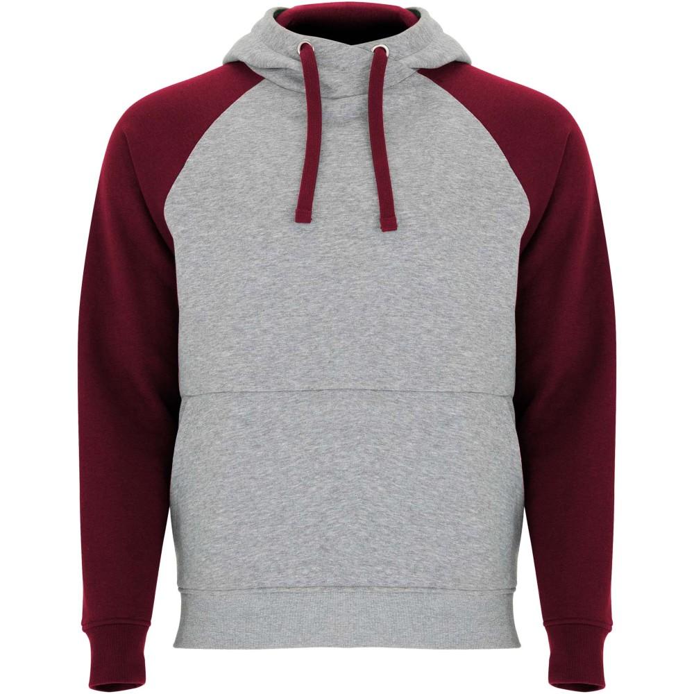 Roly Badet uniszex kapucnis pulóver, Heather grey, Garnet, S