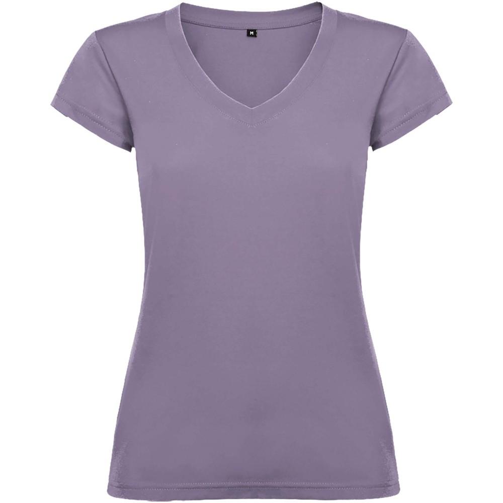 Roly Victoria női V-nyakú pamutpóló, Lavender, 3XL