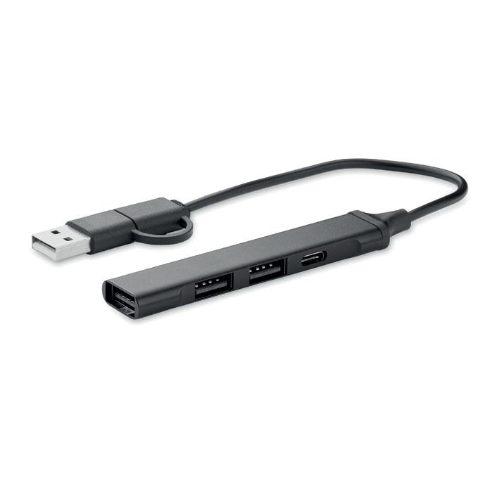 USB 4 portos hub, 19 cm kábel (MO2294-03)