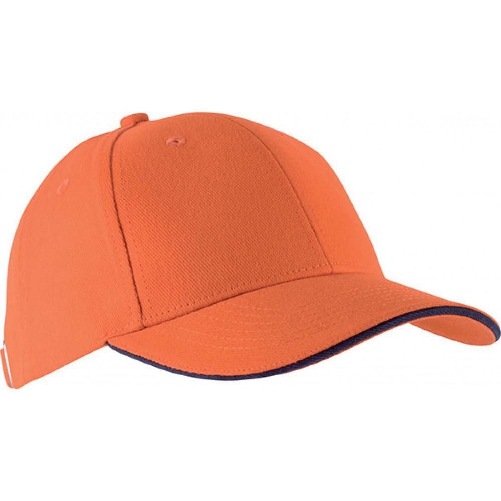 Kup Orlando 6 paneles sapka, Orange/Navy, U